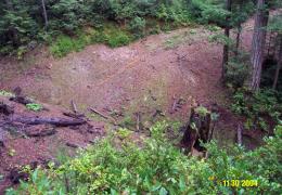 Two years later: Road related fill has been excavated and endhauled to a stable location