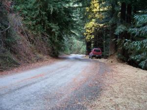 Recently upgraded outsloped road reach 