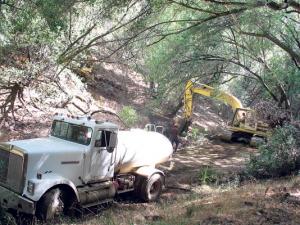 Insstallation of a stream crossing culvert in the Sulpher Creek watershed