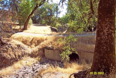 Before: This "new" stream crossing culvert was undersized and prone to plugging and overtopping during high flows. 