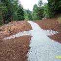 After: The road has been outsloped and narrowed with a vented ford crossing installed to convey seasonal streamflow.