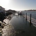 New floating dock and pilings at the HSU Aquatic Center, Eureka, CA.